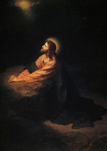Jesus Praying to God in the Garden