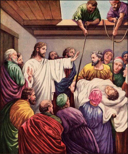 Image of Jesus healing paralytics