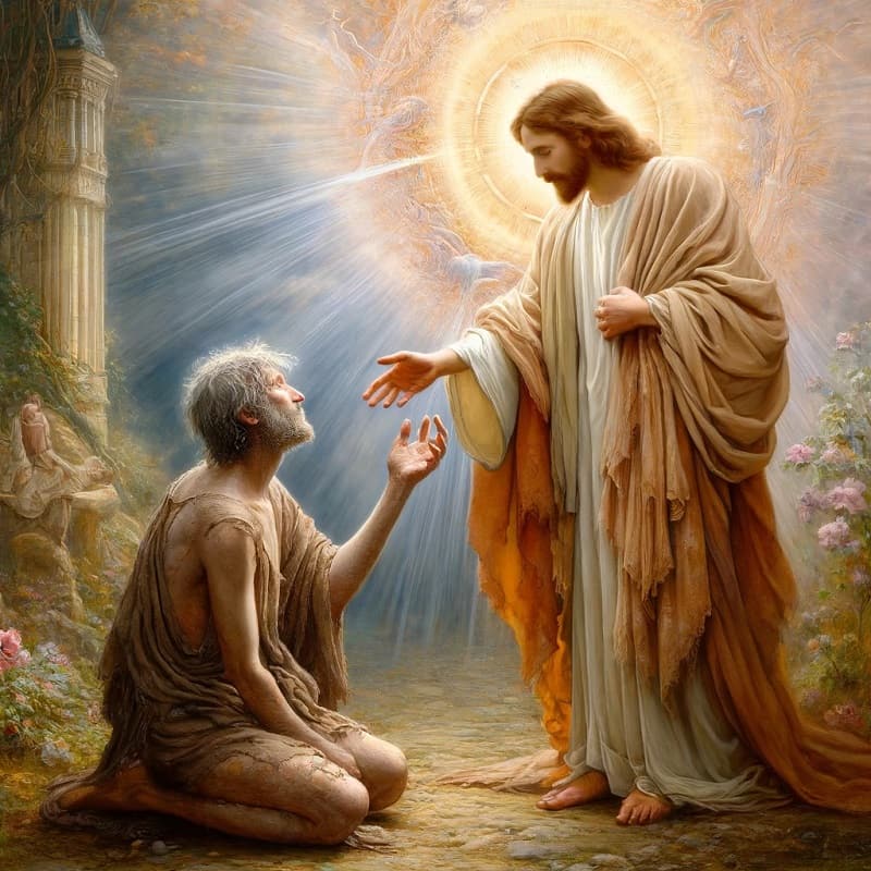 Jesus Healing the Leper with Compassion