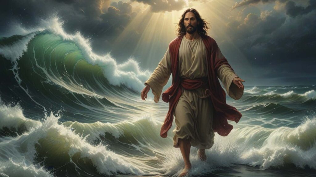 Jesus walking on water wallpaper