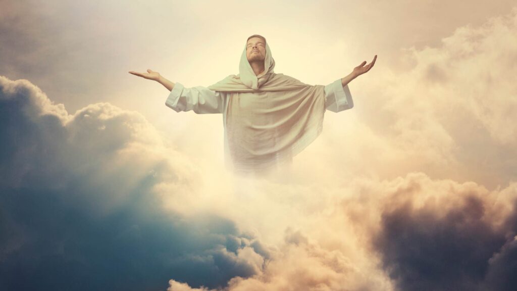 Wallpaper Jesus in the Clouds