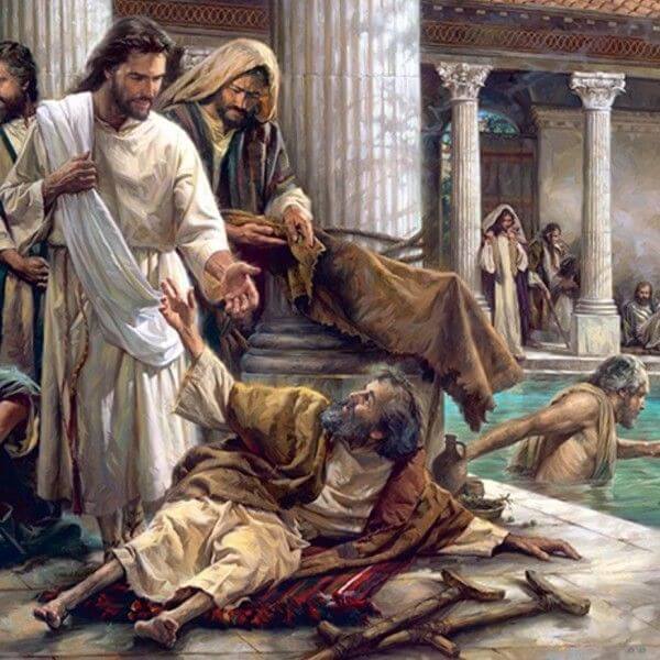 Image of Jesus helping a man