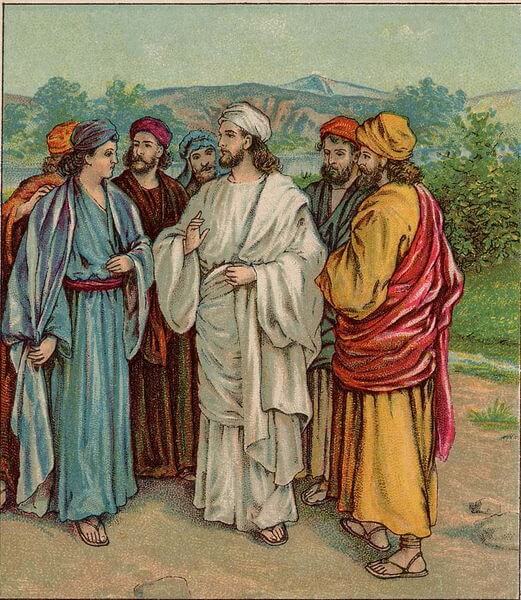 Jesus preaching and healing
